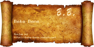 Beke Bene névjegykártya
